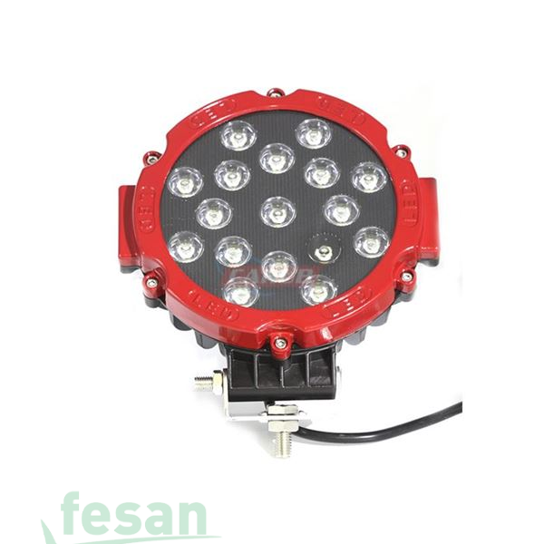 4203217 10-30V OFF ROAD 51W YUVARLAK 17LED KIRMIZI 18CM