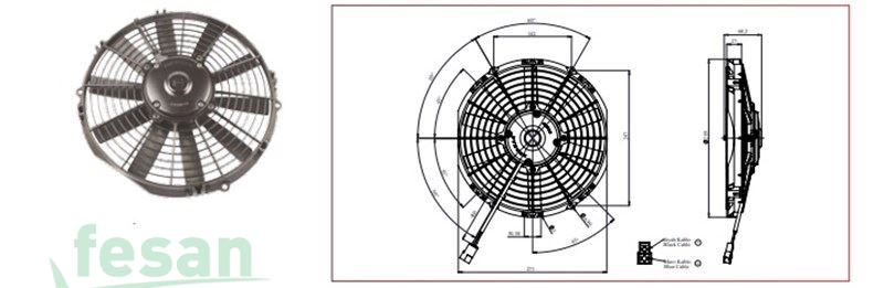5702210240001 24V FAN MOTORU 10İNÇ ÜFLEYİCİ DÜZ PERVANE