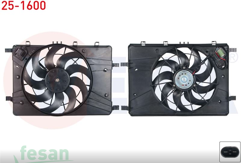 25-1600 12V FAN MOTORU OPEL ASTRA J 1.3CDTİ CHEVROLET CRUZE 2009-2016 DAVLUMBAZLI REZİSTANSLI