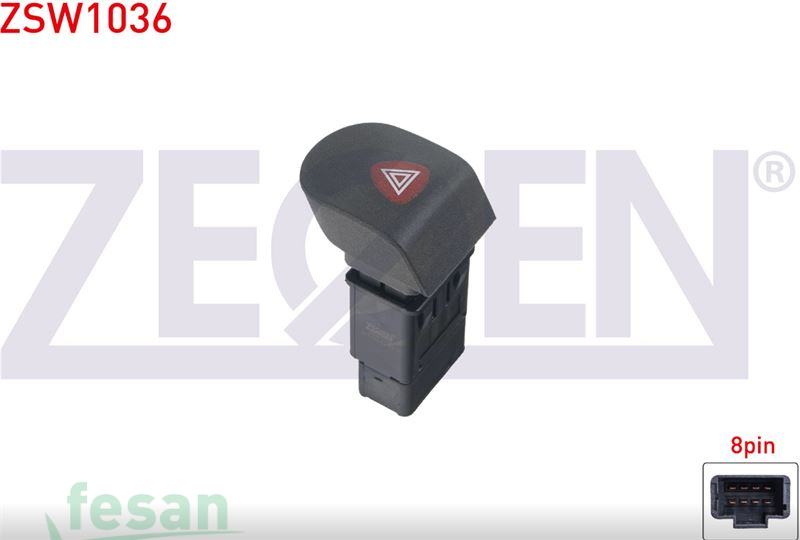 ZSW1036 ANAHTAR 4LÜ FLAŞÖR KANGOO GRİ 8F