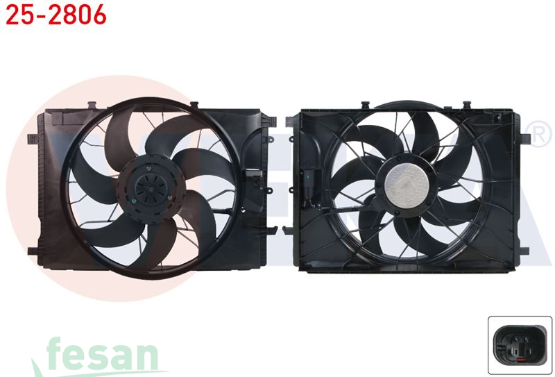 25-2806 12V FAN MOTORU MERCEDES C180-C200-C200CDİ C220CDİ-C250-C250CDİ 2007-2014 E180-E200-E200CGİ-E220CDİ-E250 2009> DAVLUMBAZLI TEKLİ