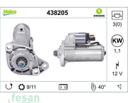 VALEO 438205 12V MARŞ MOTORU VW GOLF IV POLO T4 OCTAVİA AUDİ A3 11DİŞ 1.8KW CCW