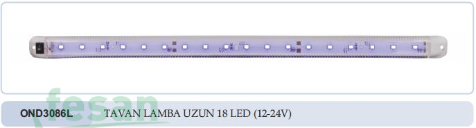 OND3086L 24V TAVAN LAMBA UZUN 18LED BEYAZ