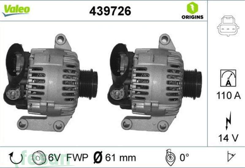 VALEO 439726 12V ŞARJ DİNAMOSU FORD MONDEO FİESTA 110AHM 2002-2007