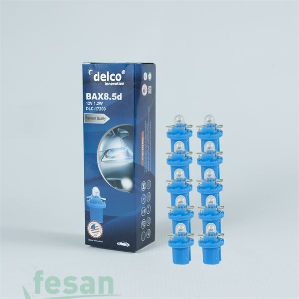 DLC-17200 12V AMPÜL BAX8.5d 1.2WATT MİNİ DİPSİZ DUYLU MAVİ TABAN TIRNAKLI