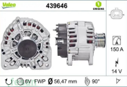 VALEO 439646 12V ŞARJ DİNAMOSU RENAULT FLUANCE CLİO 2005 KANGOO MEGANE 1.5 DCİ 160AHM BSS
