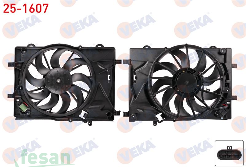 25-1607 12V FAN MOTORU CHEVROLET AVEO 1.4 16V 2011-2014 DAVLUMBAZLI REZİSTANSLI