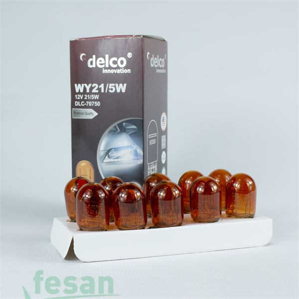 DLC-70750 12V AMPÜL T20 21-5WATT BÜYÜK DİPSİZ AMBER TURUNCU BOYALI W3X16Q ÇİFT DUY