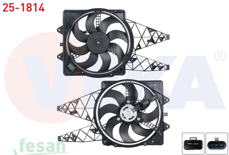 25-1814 12V FAN MOTORU FİAT GRANDE PUNTO 1.3 MULTİJET 75HP KLİMALI 2005-2012 DAVLUMBAZLI REZİSTANSLI