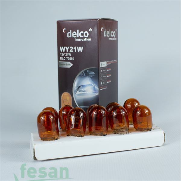 DLC-70550 12V AMPÜL T20 21WATT BÜYÜK DİPSİZ AMBER TURUNCU W3X16D BOYALI TEKDUY