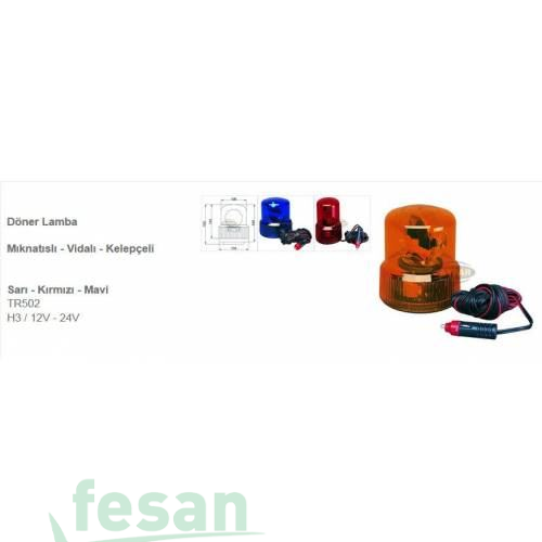 AYFAR TR 502-3 24V GALAXİ LAMBA MIKNATISLI YUVARLA KIRMIZI