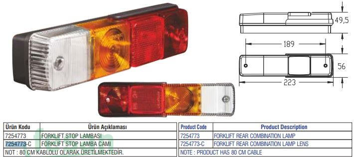 7254773-C STOP CAMI FORKLİFT