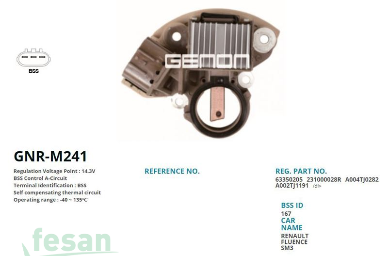 GENON M241 MİTSUBİSHİ 12 KONJEKTÖR RENAULT FLUENCE