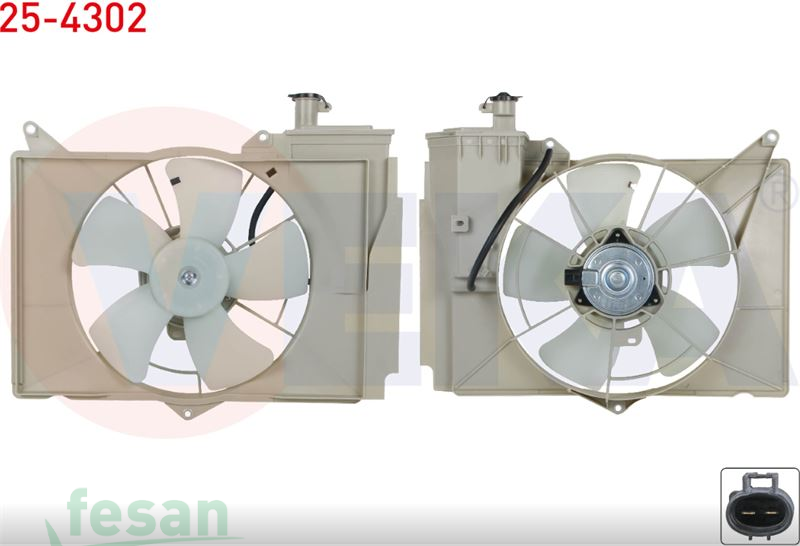 25-4302 12V FAN MOTORU TOYOTA COROLLA AVENSİS CAM SU BİDONLU YARİS 1999-2005 BEYAZ KASALI