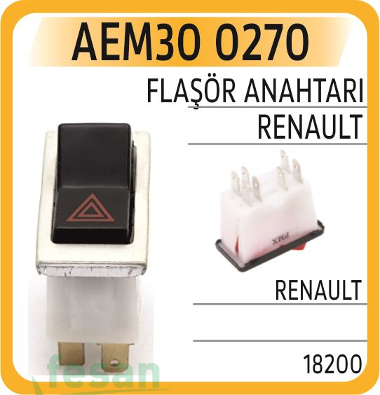 AEM30 0270 ANAHTAR 4LÜ FLAŞÖR RENAULT 7F