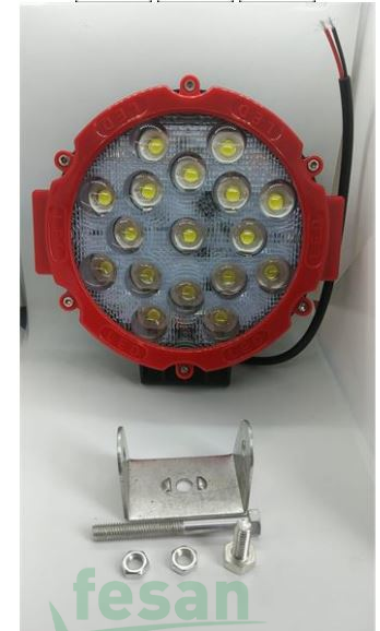 L1010-KB 10-30 ÇALIŞMA LAMBASI 7İNC 17LED KIRMIZI KAPAK BEYAZ LENS