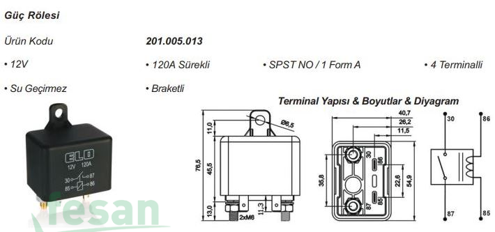 ELO 201.005.013 12V RÖLE 120AHM SU GEÇİRMEZ
