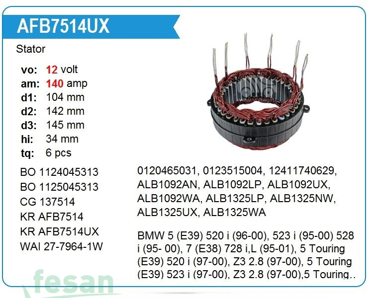 BOSCH 1125045313 12V ŞARJ YASTIĞI BMW
