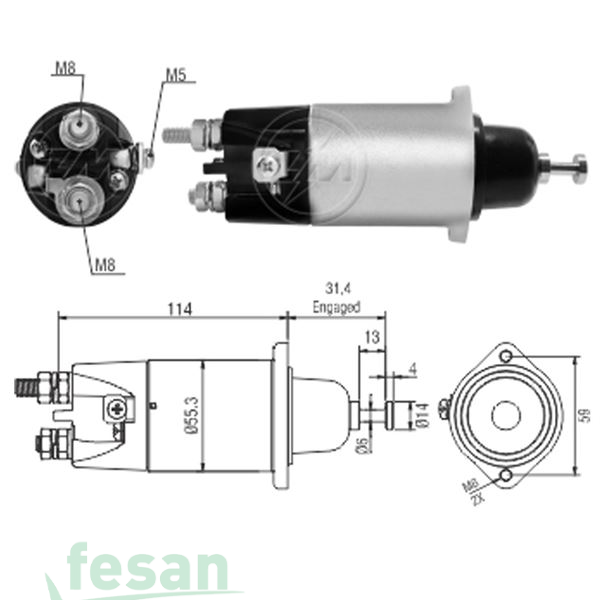 ZM 2898 MİTSUBİSHİ 24V MARŞ OTOMATİĞİ MİTSUBİSHİ BUS FUSO CANTER TRUCK COBELCO İŞMAKİNASI 2 KULAK