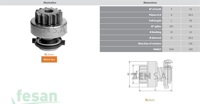 ZEN 1487 BOSCH MARŞ DİŞLİSİ BMW 3.18TDS 13DİŞ