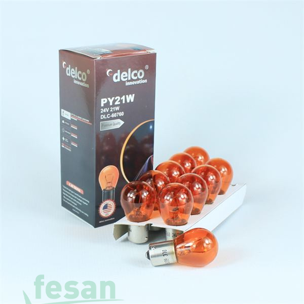 DLC-60760 24V AMPÜL S25 93 21WATT AMBER TURUNCU DÜZ TIRNAK BOYALI TURUNCU