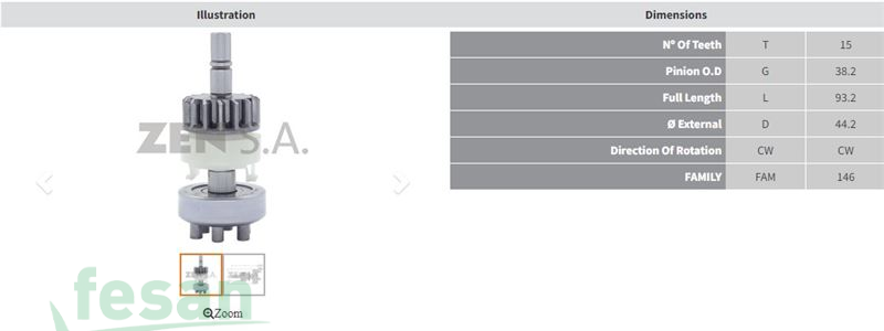 ZEN 1974 DENSO MARŞ DİŞLİSİ FİAT MOBİ NOVA STRADA EGEA 1.0 FİAT 500 15DİŞ