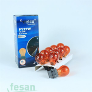 DLC-8158A 12V AMPÜL Y27W 12V PLASTİK SOKET TEK DUY AMBER BOYALI AMERİKAN ARAÇLAR PW27W TURUNCU