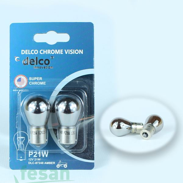 DLC-87248 12V AMPÜL S25 93 P21W CHROME VISION AMBER BLİSTER AMBALAJ İKİLİ SET