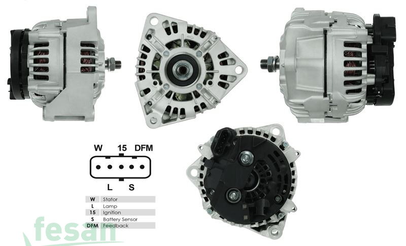 ALT 398 BOSCH 24V ŞARJ DİNAMOSU MERCEDES ACTROS TRAVEGO 2010> 150AHM 3AYAK W-L-IG-S-F-R UÇLU